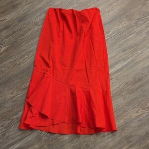 Express Vibrant Red Midi Skirt